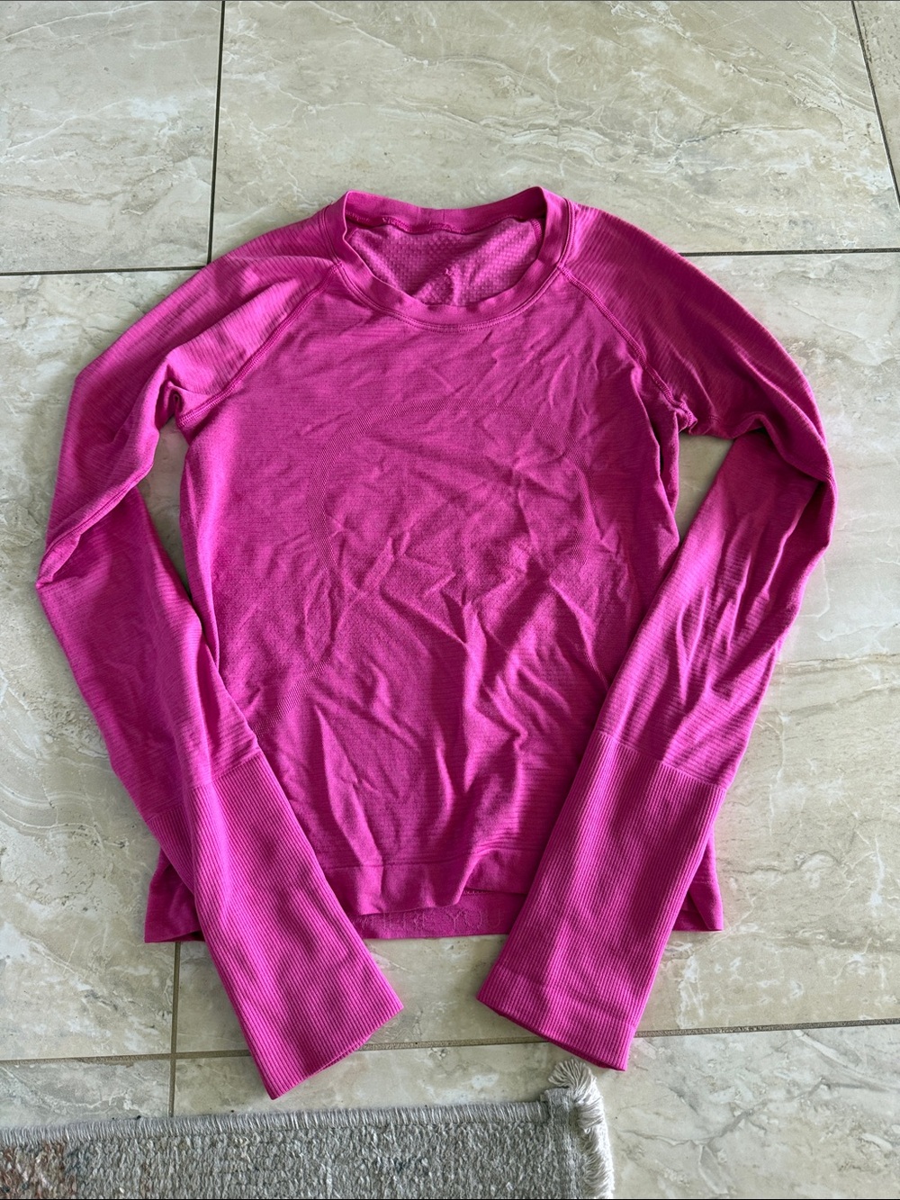 lululemon athletica Bright Pink Long-Sleeve Crew Top